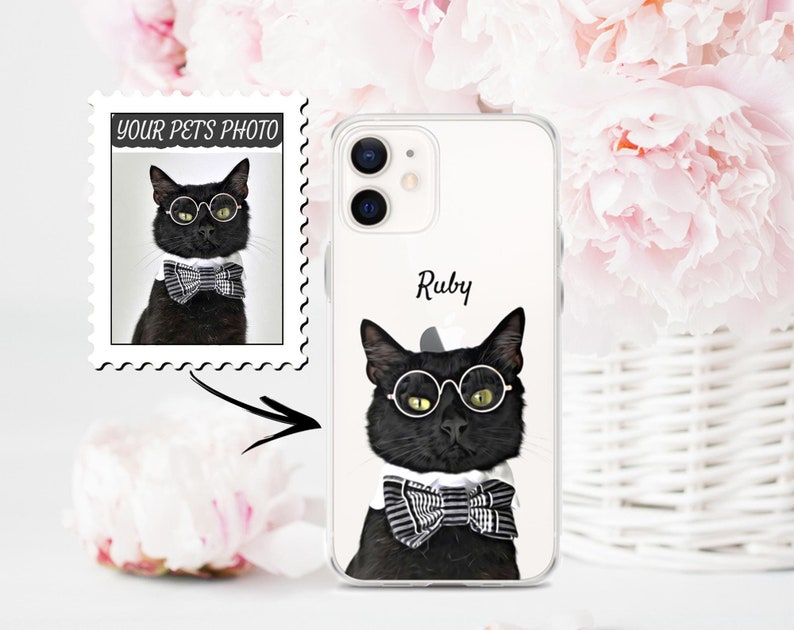 Custom pet portait phone case, dog lover gift, pet mom, custom dog portrait, birthday gift, chirstmas gift, cat phone case, dog dad gift, cat mom