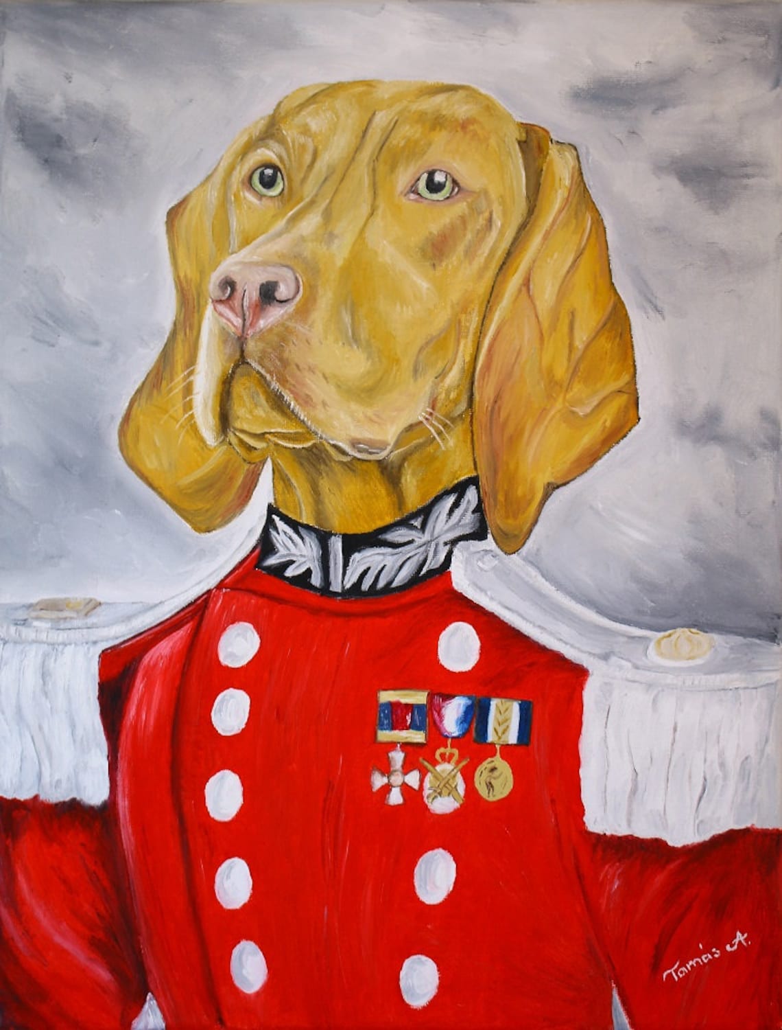 Royal Pet Funny Pet Portrait Painting on Canvas Dog Etsy UK
