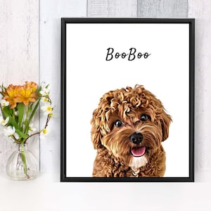 custom dog portrait | pet lover gift | personalized dog memorial printable Art | animal digital file or print | gift for mom or dad | personalised dog portrait, gift for grandparent, doodle print , sister birthday gift idea, mothers day gift
