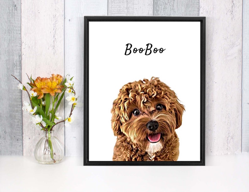 custom dog portrait | pet lover gift | personalized dog memorial printable Art | animal digital file or print | gift for mom or dad | personalised dog portrait, gift for grandparent, doodle print , sister birthday gift idea, mothers day gift