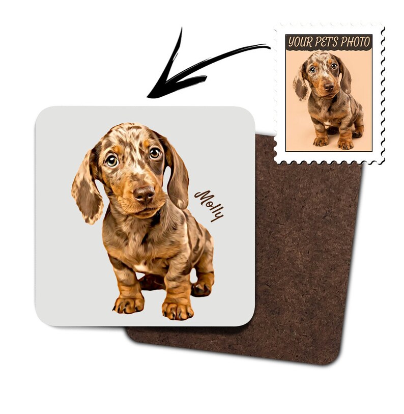 Custom dog coaster set personalized dog lover gift for her Etsy España