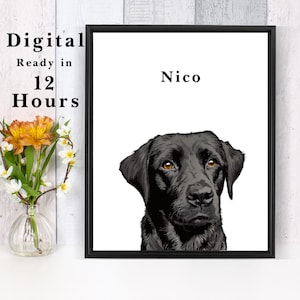 Personalized Mothers day gifts | Custom Pet Portrait print from photo | Mum gift | gift for her |Custom pet digital file, gift for dog lover
