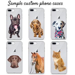 Custom pet phone case, dog iPhone 17 / 16/ 15 case gift for pet owner, dog illustrated,pet memorial gift, Personalized pet Samsung S25 case zdjęcie 5