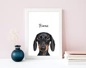 Custom Pet Portrait Digital Download, Personalized Pet Portrait from Photo, Dog or Cat Portrait, Printable Pet Art, Custom Pet Gift, pet mom