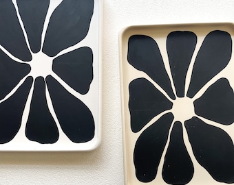 Catch All Tray, jewelry tray for vanity, modern flower design, trinket tray for desk organization