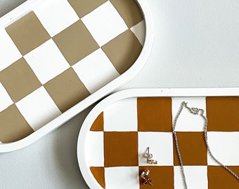 Checkered Catch All Tray, Decorative Tray, jewelry dish, trinket tray