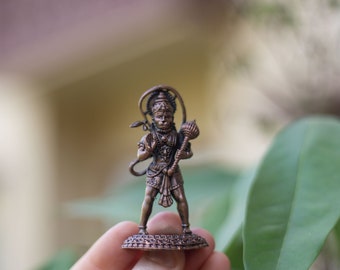 2.75 inches, Handmade Copper Hanuman Idol ,deity Rama Lila ,Hare Krishna, Spiritual things, Holy things .copper