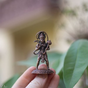 2.75 inches, Handmade Copper Hanuman Idol ,deity Rama Lila ,Hare Krishna, Spiritual things, Holy things .copper