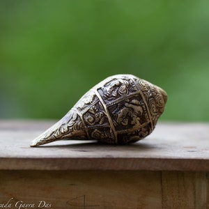 Brass puja Conch Shell For the washing of the Lord, Hare Krishna puja, hand made, Spiritual things