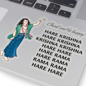 Hare Krishna Mahamantra Kiss-Cut Stickers, Krishna style