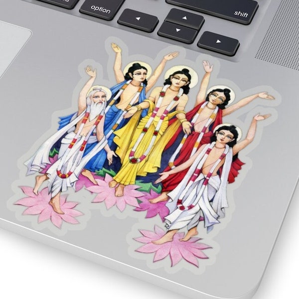 Pancha-Tattva Kiss-Cut Stickers, Mayapur, Vrindavan. Hare Krishna