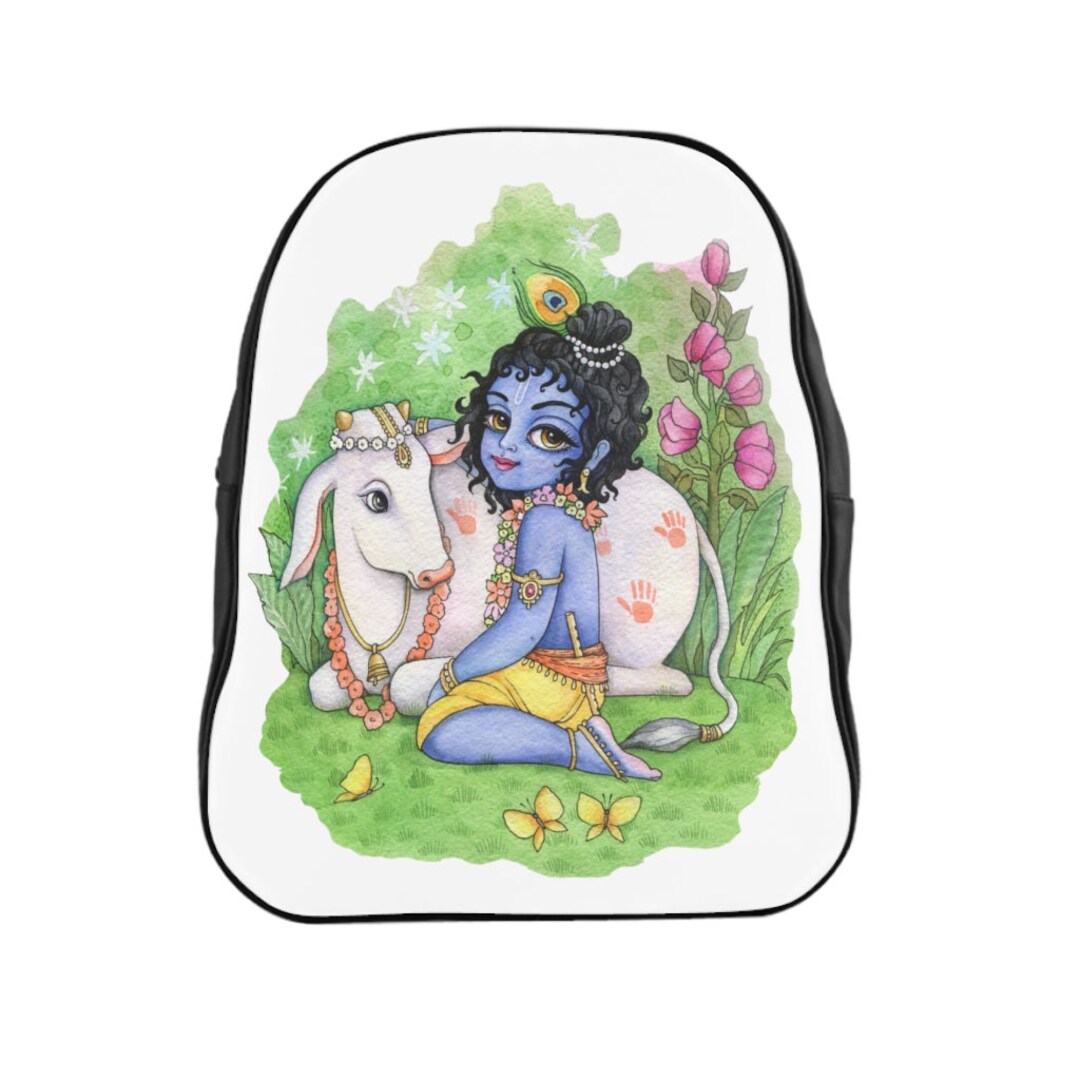Little Krishna Plays With a Cow Vrindavan Hare Krishna Bag. - Etsy Hong Kong Little Krishna Plays With a Cow Vrindavan Hare Krishna Bag. - Etsy Hong Kong