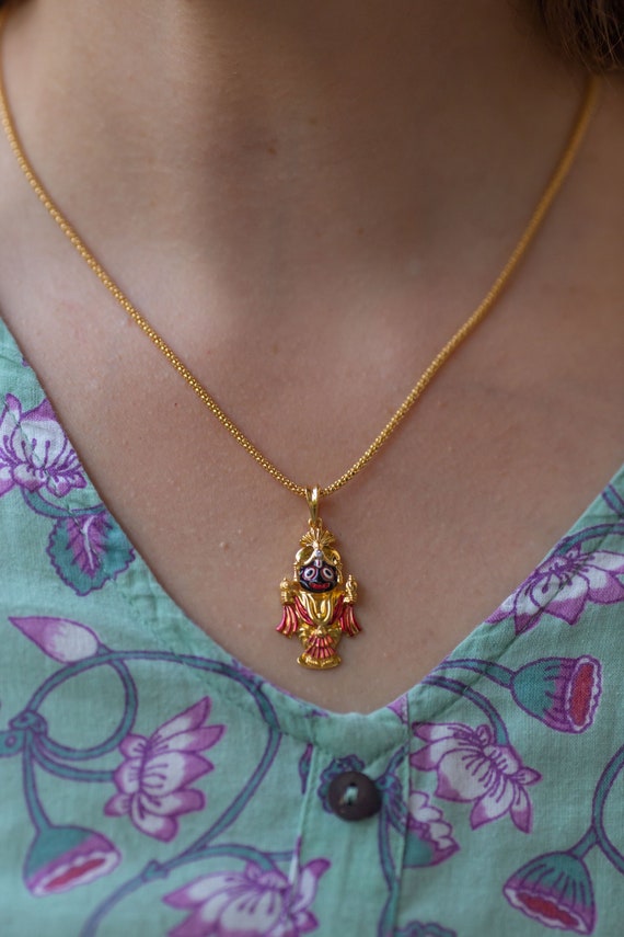 Jagannath patitta Pavana Gold Pendant 22 Karat.krishna Style