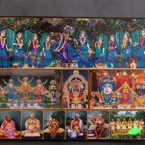 Altar for Home,Radha Krishna, Narasimhadev,Jagannath, Guru Parampara
