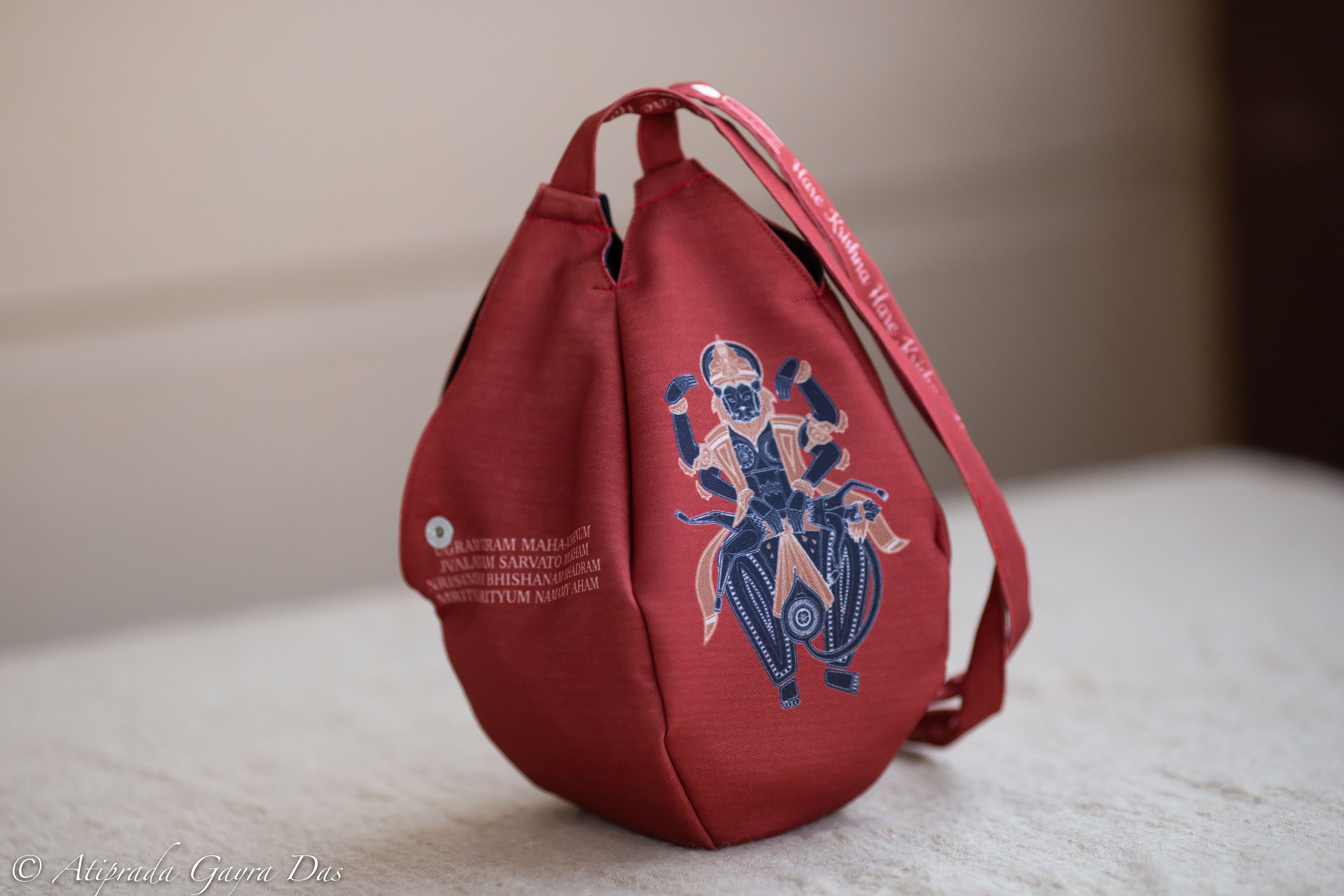 Red Silk Drawstring Mala Bag