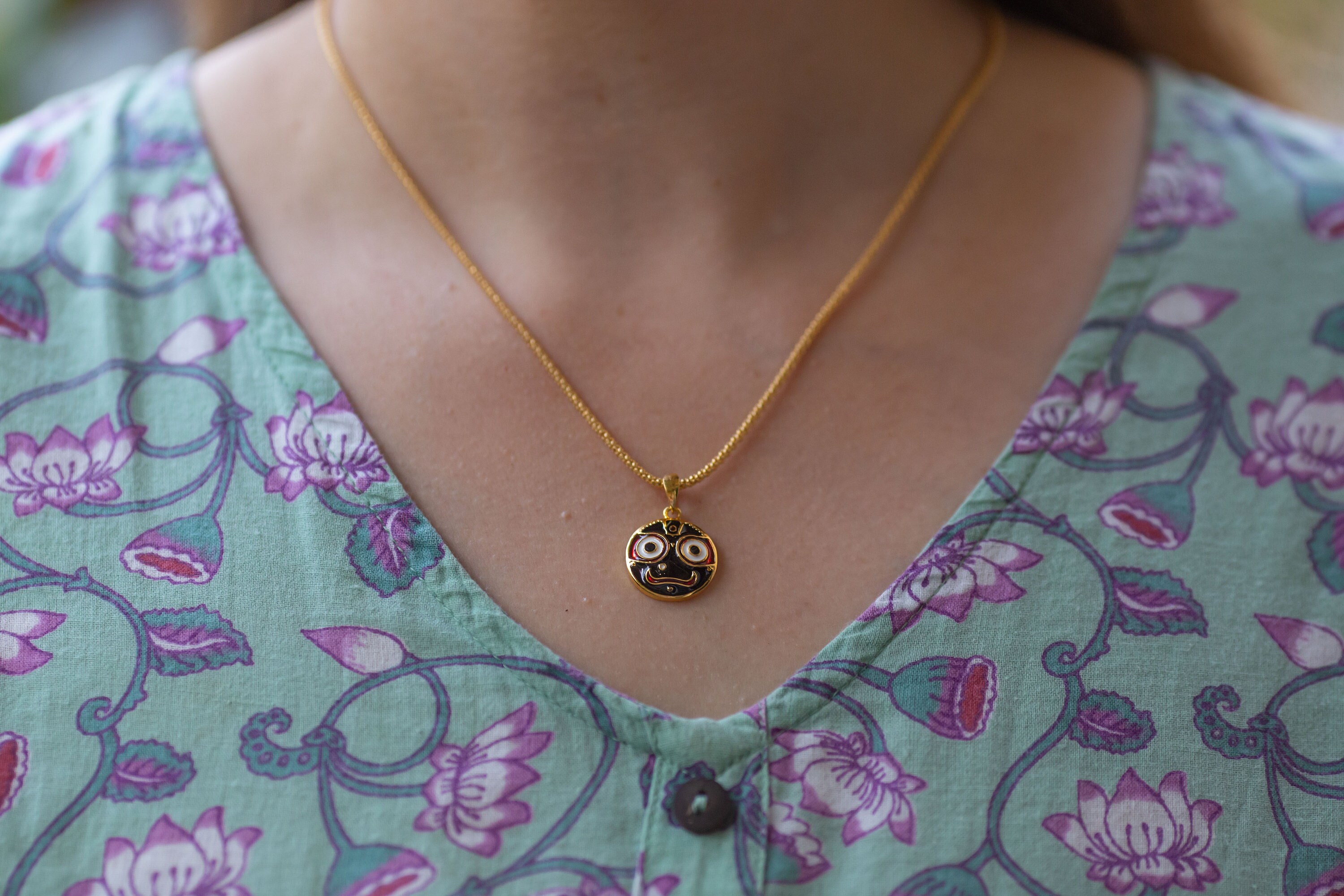 Jagannath Gold Pendant 21 Karat.krishna Style. Jagannath Pure