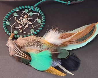 CIT59 SMALL DREAMCATCHER BEADS FEATHERS FEATHER MULTI COLOR