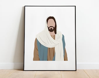 Jesus Christus Minimalistische Kunst Porträt (Digitaler Download)