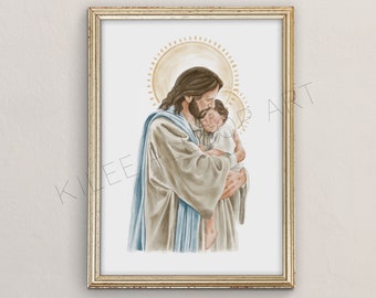 Jesus and Child Art Print: "My Little One" Christian Artwork