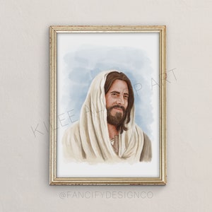 Fine Art Print, "Serenity", Painting of Christ, Christian Artwork, Painting of the Savior, LDS Jesus Christ Artwork