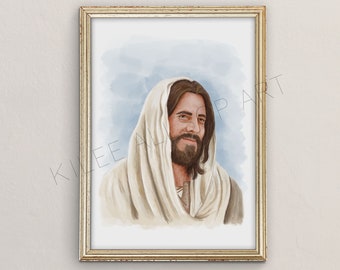 Christ Portrait Art Print: "Serenity" Christian Artwork