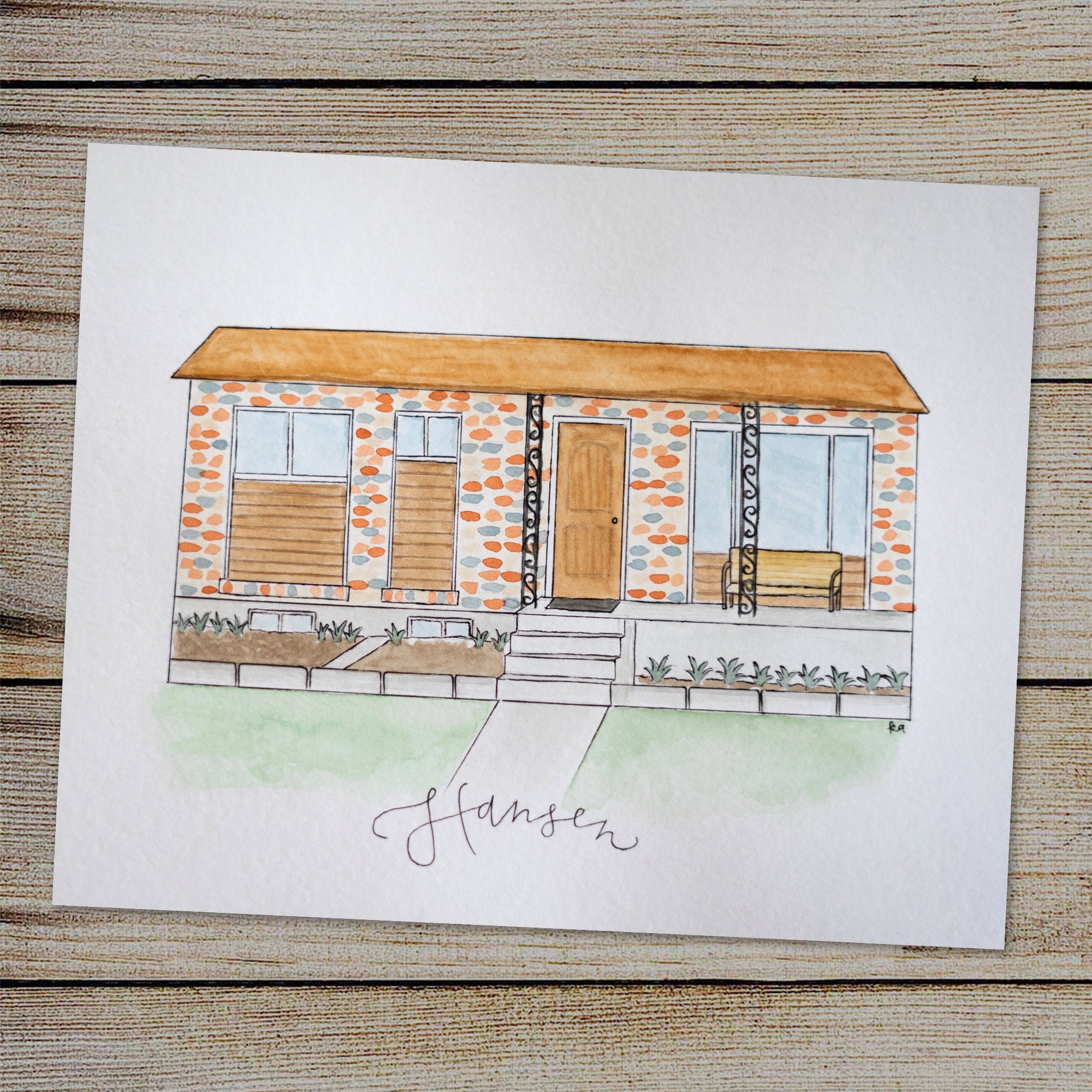 11x14 Custom Home Watercolor Painting / Custom House Etsy