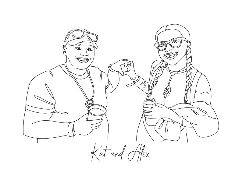 Custom Line Art Portrait: Personalized Minimalist Illustration (Physical Print) image 7