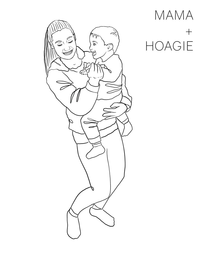 Custom Line Art Portrait: Personalized Minimalist Illustration (Physical Print) image 10