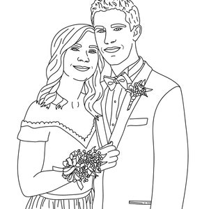 Custom Line Art Portrait: Personalized Minimalist Illustration (Physical Print) image 6