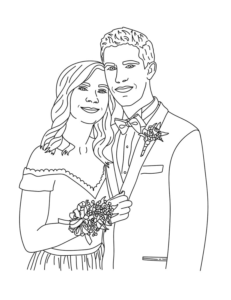 Custom Line Art Portrait: Personalized Minimalist Illustration (Physical Print) image 6