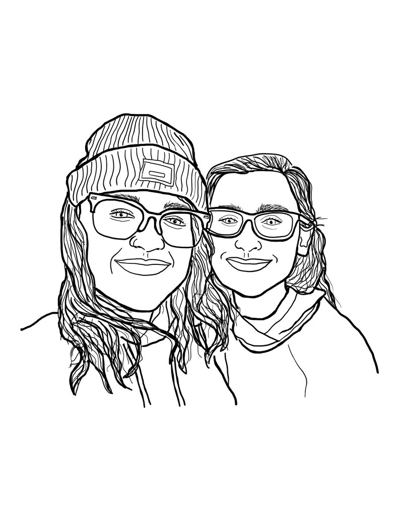 Custom Line Art Portrait: Personalized Minimalist Illustration (Physical Print) image 3