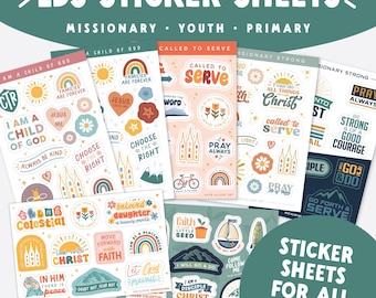LDS Sticker Sheets: Missionary, Youth, Primary Gifts