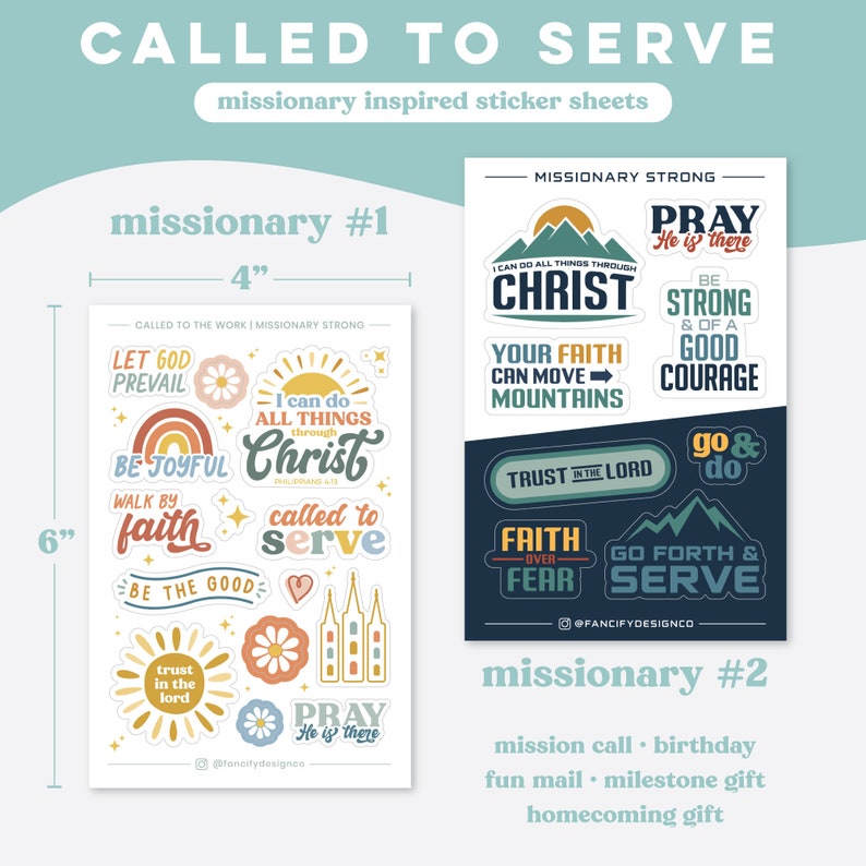 LDS Sticker Sheets LDS Stickers for Missionary Youth - Etsy