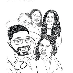 Custom Line Art Portrait: Personalized Minimalist Illustration (Physical Print) image 5