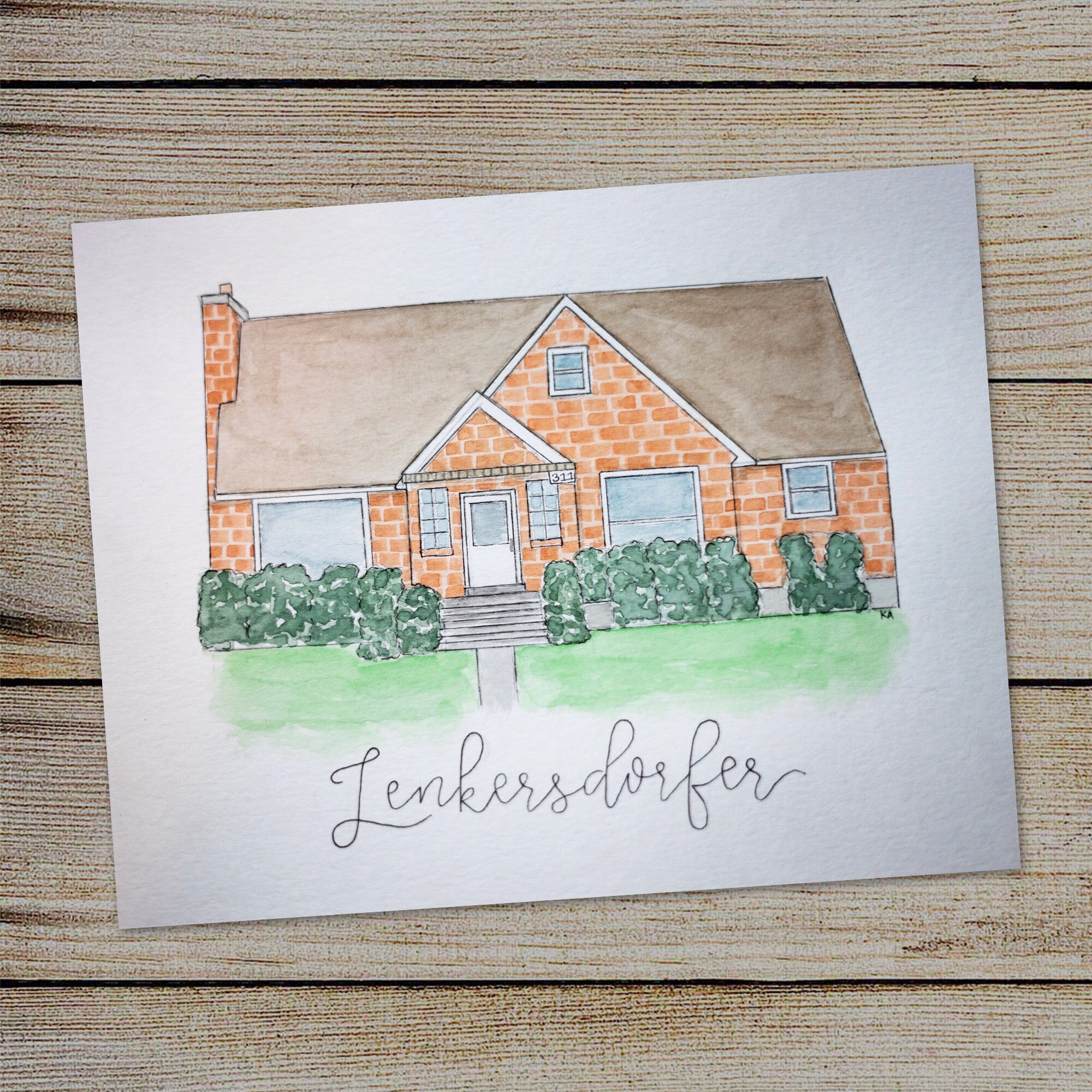 11x14 Custom Home Watercolor Painting / Custom House Etsy