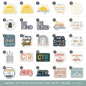 LDS Create Your Own Sticker Pack LDS Stickers for Missionary, Youth, Primary Children Latter Day Saint Missionary Gift Baptism Gift image 2