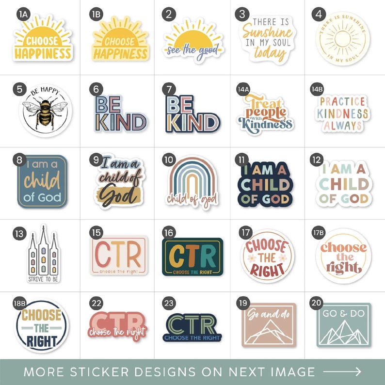 LDS Create Your Own Sticker Pack LDS Stickers for Missionary, Youth, Primary Children Latter Day Saint Missionary Gift Baptism Gift image 2