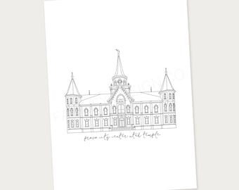 Provo City Center Tempel Linie Kunstdruck (Digital Download)