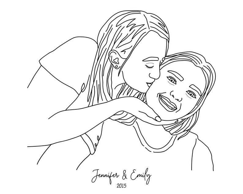 Custom Line Art Portrait: Personalized Minimalist Illustration (Physical Print) image 8