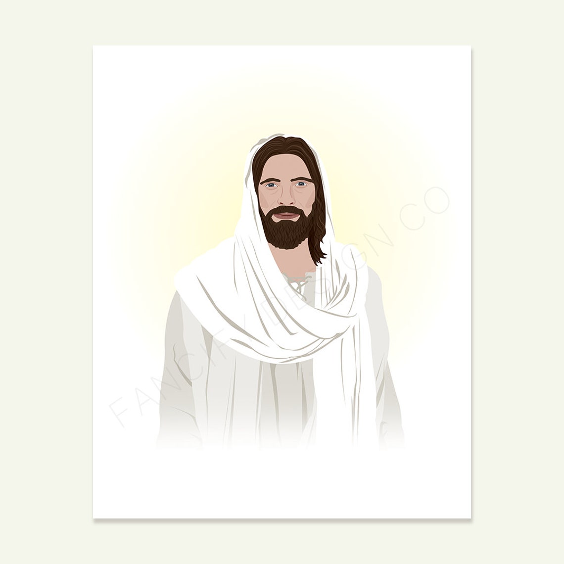Detailed White Jesus Christ Digital Art DIGITAL DOWNLOAD / | Etsy