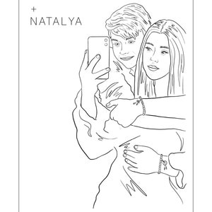 Custom Line Art Portrait: Personalized Minimalist Illustration (Physical Print) image 9