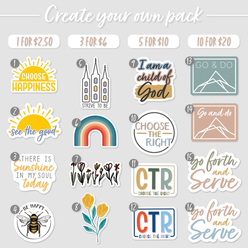 LDS Create Your Own Sticker Pack LDS Stickers For Etsy