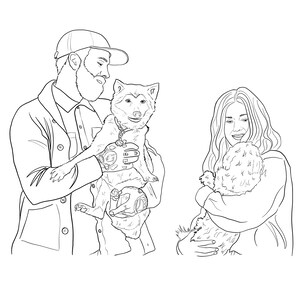 Custom Line Art Portrait: Personalized Minimalist Illustration (Physical Print) image 4