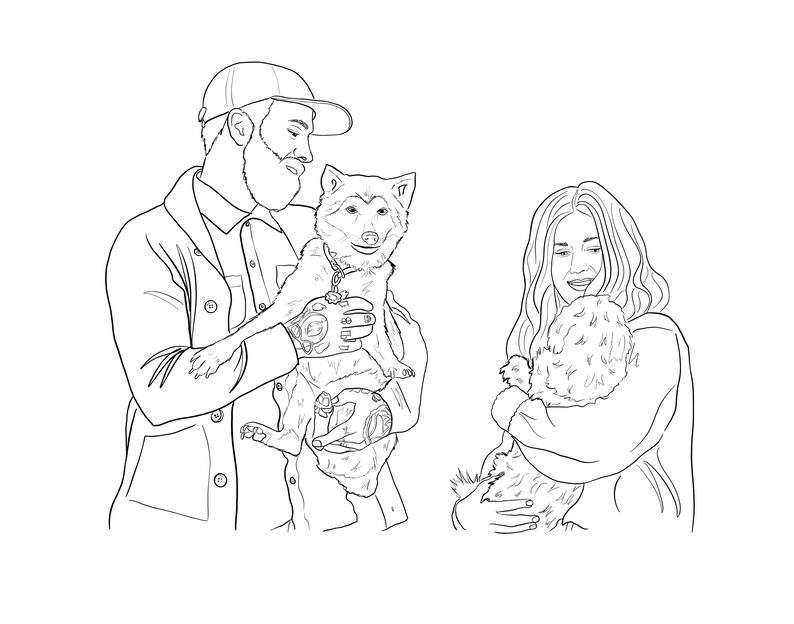 Custom Line Art Portrait: Personalized Minimalist Illustration (Physical Print) image 4
