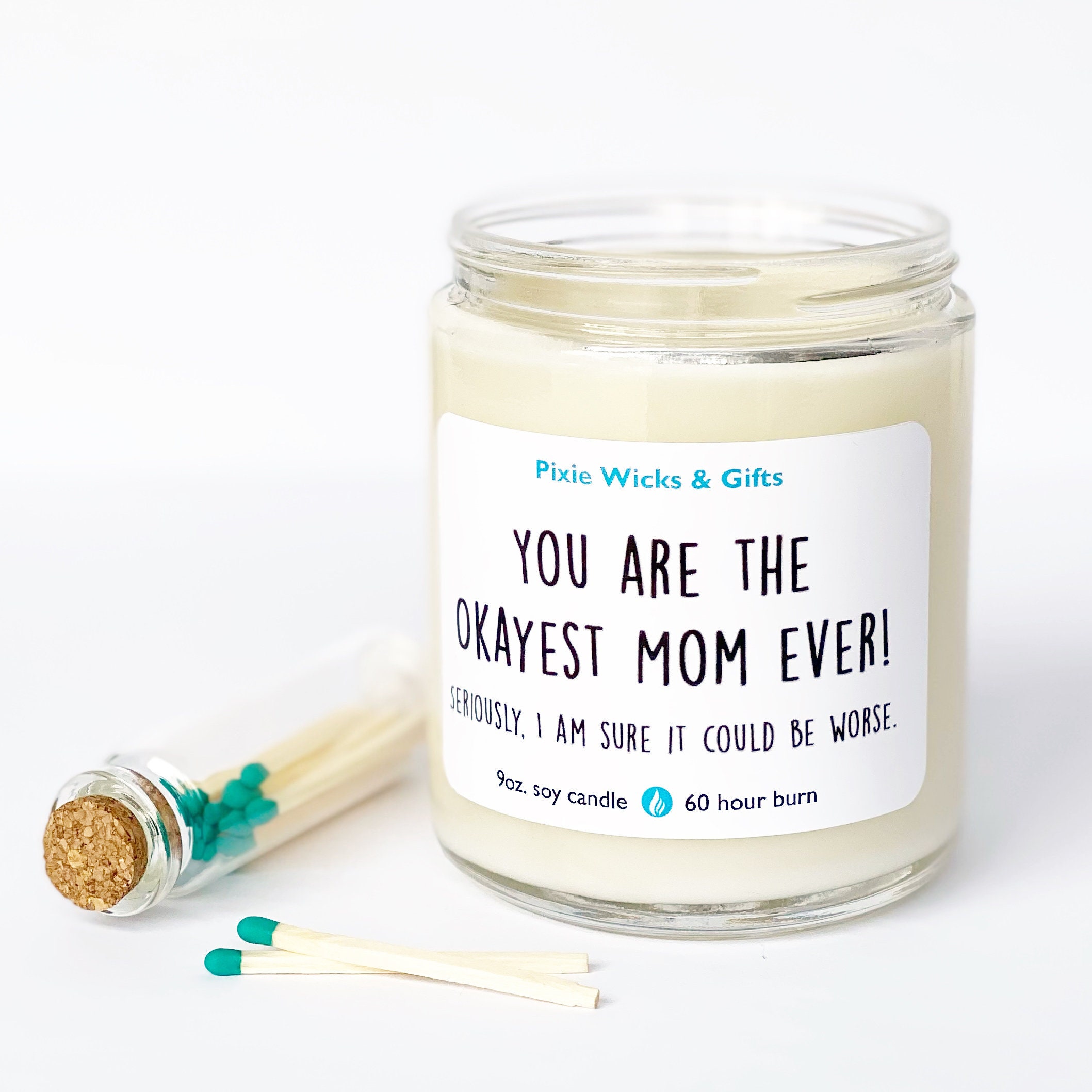 Okayest Mom Funny Mothers Day Candle Funny Soy Candle for Etsy