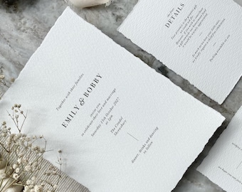 Deckle Edge Hochzeitseinladung - Luxus, Custom Hochzeitseinladung SAMPLE