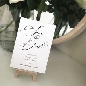 Classic Monochrome Save the Date Card - Black Save the Date - Classic Save the Date - Elegant Save the Date cards - Custom Save the Date