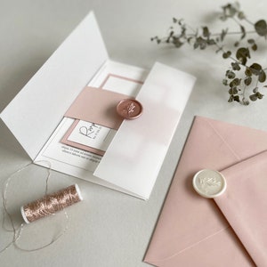 Blush Wedding Invitation Suite, Vellum Wedding Invitation, Custom Wedding Invitation, Wedding Invite, SAMPLE