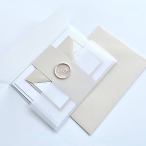 Custom Wedding Invitation SAMPLE, White, Champagne, Blush, Sage, Terracotta, Pink, Blue, Grey