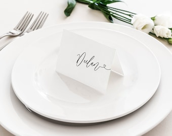 Wedding Place Cards - Wedding Name Cards - Cream Name Cards - Heart Place Settings - Custom Wedding Stationery